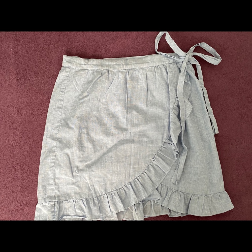 Madewell Light Blue Wrap Skirt